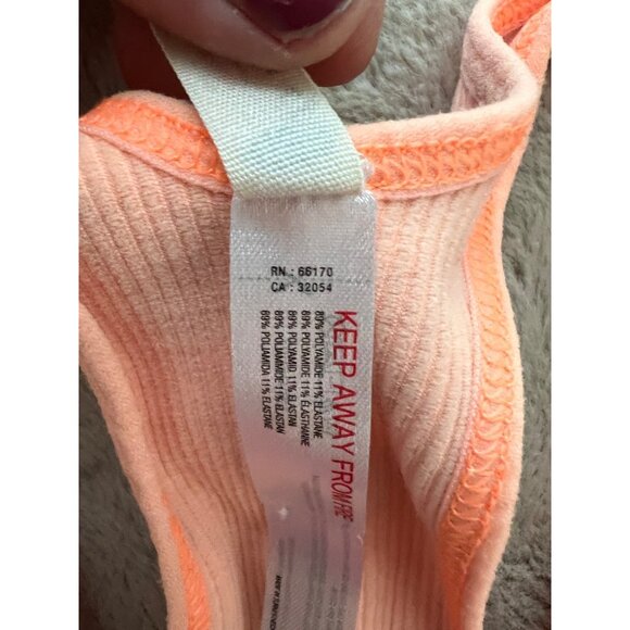 Free People Movement Peach Ribbed Racerback Sports Bra - Size S - Picture 5 of 7